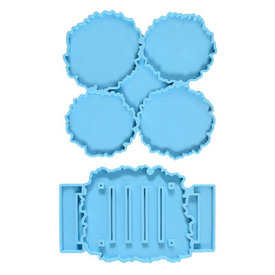 DIY Dropper Gypsum Coaster Holder Storage Grinding Tool Irregular Four Link Coaster Ornament Silicone Mold