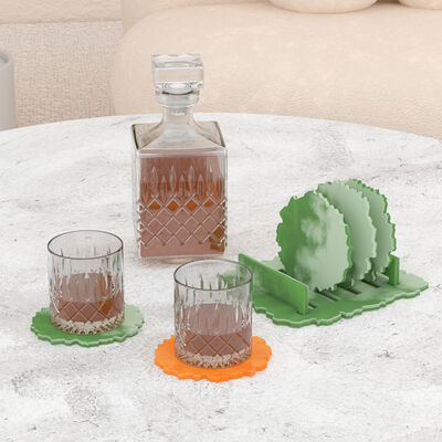 DIY Dropper Gypsum Coaster Holder Storage Grinding Tool Irregular Four Link Coaster Ornament Silicone Mold