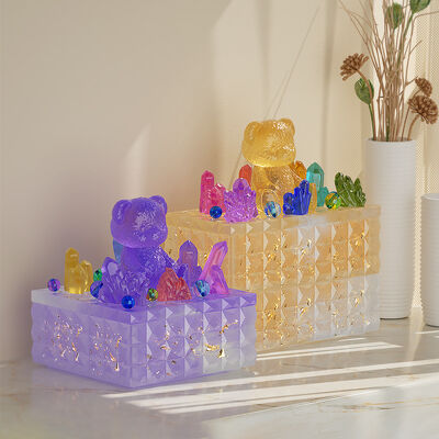 DIY Drip Glue Diamond Storage Box Square Rectangular Cut Diamond Stacking Music Storage Can Silicone Mold