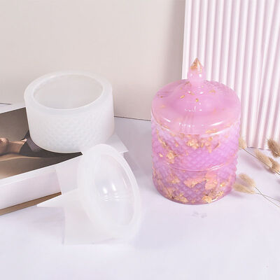 DIY Drip Glue Diamond Storage Box Square Rectangular Cut Diamond Stacking Music Storage Can Silicone Mold