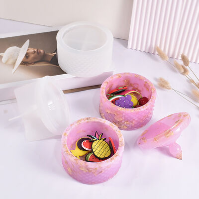 DIY Drip Glue Diamond Storage Box Square Rectangular Cut Diamond Stacking Music Storage Can Silicone Mold