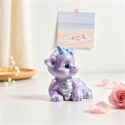 3D Sticker Cartoon Dragon Silicone Mold Adorable Baby Dragon Scented Candle Ornament Gypsum Mold