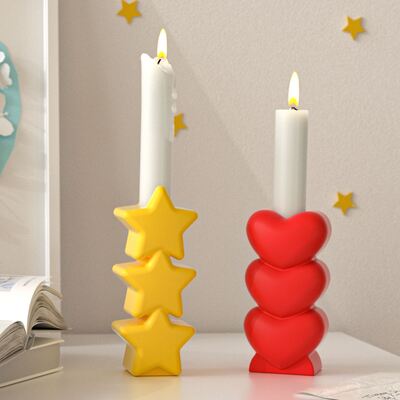 Cross Border Triple Star Love Candlestick Silicone Mold DIY Aromatherapy Gypsum Candle Stand Base Decoration Mold