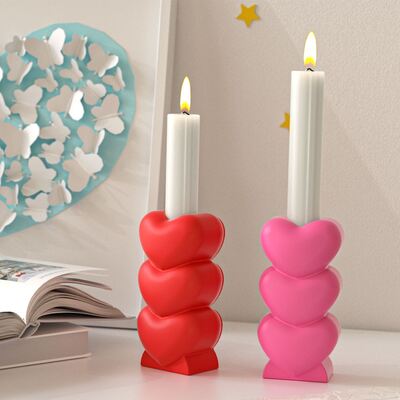 Cross Border Triple Star Love Candlestick Silicone Mold DIY Aromatherapy Gypsum Candle Stand Base Decoration Mold