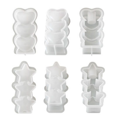 Cross Border Triple Star Love Candlestick Silicone Mold DIY Aromatherapy Gypsum Candle Stand Base Decoration Mold