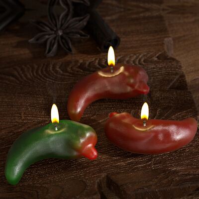3D Simulation Chili Mirror Silicone Mold DIY Aromatherapy Gypsum Candle Ornament Ice Grid Mold