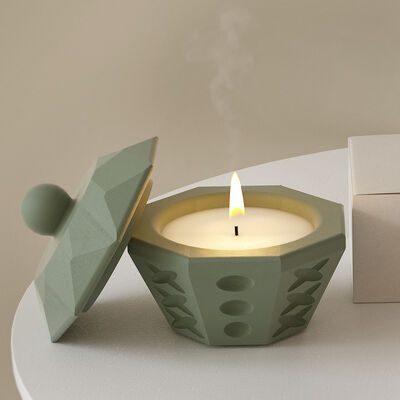 Dropping Resin Gypsum Octagonal Section Concave Pattern Candle Cup Storage Jar Flowerpot Ornament Silicone Mold