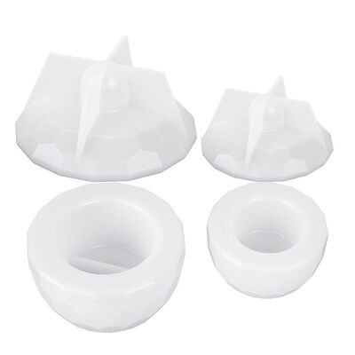 DIY Crystal Dropper Storage Box, Flower Pot Jar, Round Hexagonal Cut Pattern, Gypsum Candle Cup, Silicone Mold