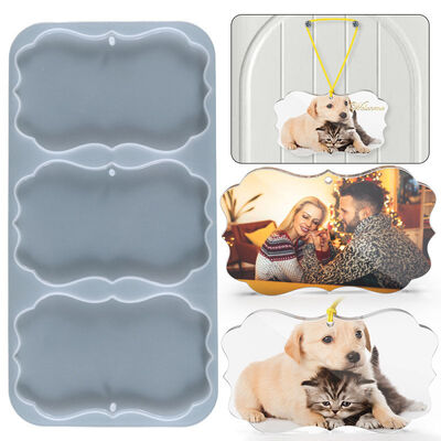 Drip Glue Mold, European Style Three Connected Rectangular Hanging Mold, Wind Chime Pendant, Photo Frame, Car Hanging Silicone Mold