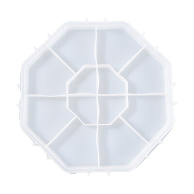 DIY Crystal Resin Drip Tray Mold, Large Octagon Storage Tray Decorative Dish Tray Silicone Mold