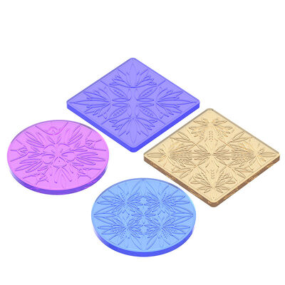 DIY Crystal Dropper Mold, Four Connected Mandala Patterned Coaster, Carved Coaster, Table, Silicone Mold