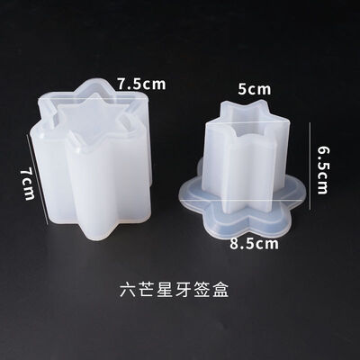 DIY Crystal Dropper Mold Toothpick Box Cherry Blossom Heart-shaped Storage Box Toothpick Box Silicone Mold