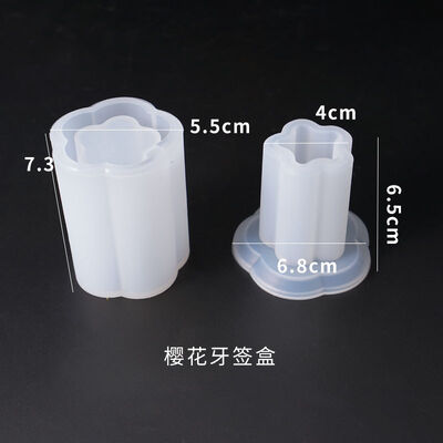 DIY Crystal Dropper Mold Toothpick Box Cherry Blossom Heart-shaped Storage Box Toothpick Box Silicone Mold