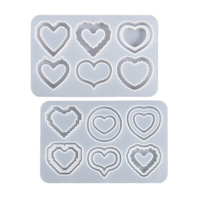 DIY Drip Glue Gypsum Aromatherapy Valentine's Day Pixel Love Shaped Flowing Sand Keychain Pendant Silicone Mold