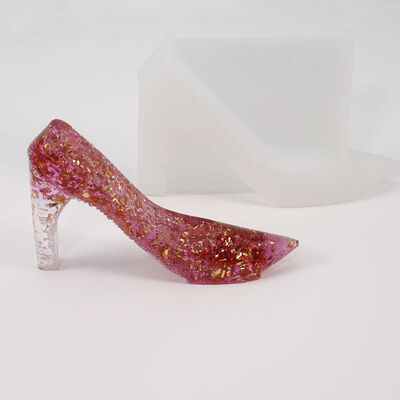 DIY Crystal Dropping Gel Mold High Heel Shoe Ornament Platform Decoration Mold Three Dimensional Shoe Silicone Mold