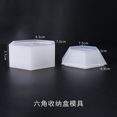 DIY Crystal Dropping Glue Mold Storage Jewelry Box Mold Hexagonal Storage Box Gift Box Silicone Mold