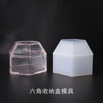 DIY Crystal Dropping Glue Mold Storage Jewelry Box Mold Hexagonal Storage Box Gift Box Silicone Mold