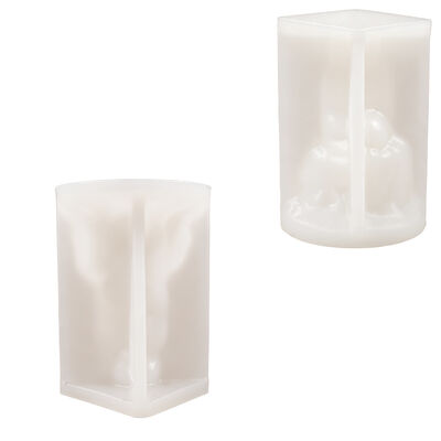 Three Dimensional Flower Holding Girl Sitting Posture Portrait Aromatherapy Candle Silicone Mold DIY Gypsum Ornament Mold