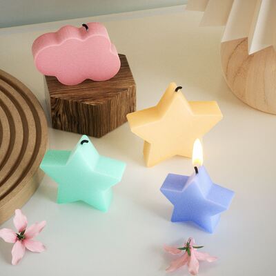 DIY Crystal Dropper Glue Triple Cloud Pentagram Candle Decoration Ornament Aromatherapy Gypsum Silicone Mold