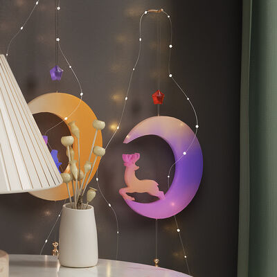 DIY Crystal Dropping Gel Moon Cat Elk Moon Unicorn Moon Angel Hanging Silicone Mold