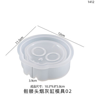 DIY Crystal Dropping Resin Mold Irregular Skull Head Ashtray Silicone Mold Source Goods