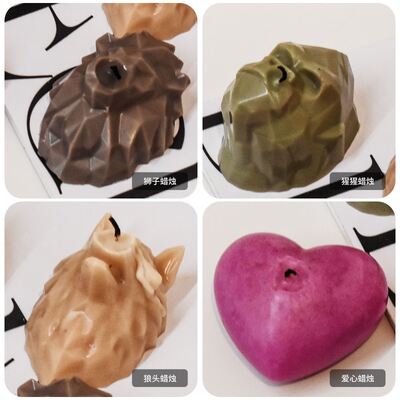 DIY Cut Lion Wolf Head Chimpanzee Love Candle Ornament Aromatherapy Gypsum Silicone Mold Wholesale