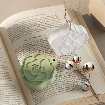 Crystal Resin Camellia Pendant DIY Scented Plaster Candle Silicone Mold Wholesale