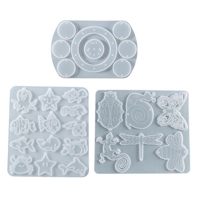 DIY Crystal Resin Pendant Mold, Ocean-themed Snail And Lizard Wind Chime Pendant Silicone Mold