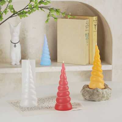 DIY Crystal Dropper Resin Spiral Unicorn Horn Christmas Reindeer Horn Candle Gypsum Silicone Mold