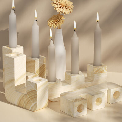 Crystal Dropper Resin Mirror Staircase Shaped Candle Holder Silicone Mold DIY Gypsum Candle Holder Swing Table