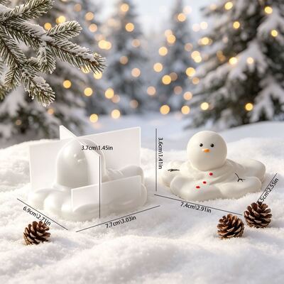 Cross Border Three-dimensional Melting Snowman Aromatherapy Candle Mold DIY Christmas Fun And Funny Gypsum Mold