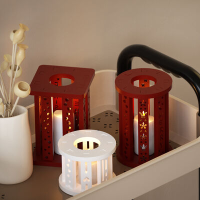 DIY Christmas English Word Splicing Candlestick Resin Gypsum Candleholder Round Square Lantern Pendulum Silicone Mold