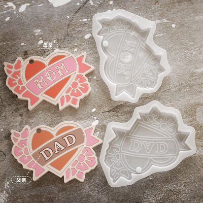 Mother's Day MOM Listing Silicone Mold Father's Day DAD Parent Child Gift Gypsum Fragrance Stone Mold Dropping Glue DIY