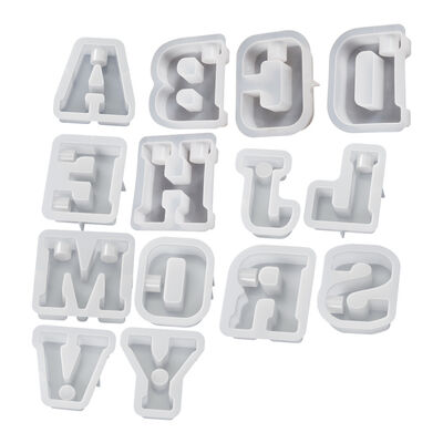 DIY Capital English Letter Candlestick Grinding Tools Aromatherapy Candle Stand Gypsum Decoration Silicone Mold Wholesale