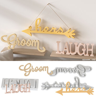 Letter English Name Aromatherapy Gypsum Hanging Silicone Mold DIY English Laughing Candle Dropping Mold