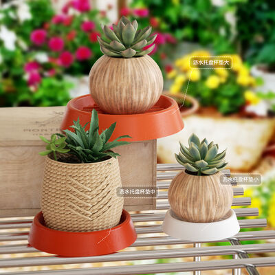 Crystal Dropper Resin Gypsum Flowerpot Drain Tray Candle Base DIY Circular Drain Cup Pad Silicone Mold
