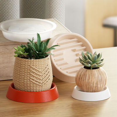 Crystal Dropper Resin Gypsum Flowerpot Drain Tray Candle Base DIY Circular Drain Cup Pad Silicone Mold