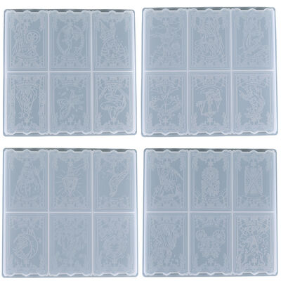 DIY Crystal Dropping Glue Mold Tarot Game 24 Full Set Hanging Tag Silicone Mold