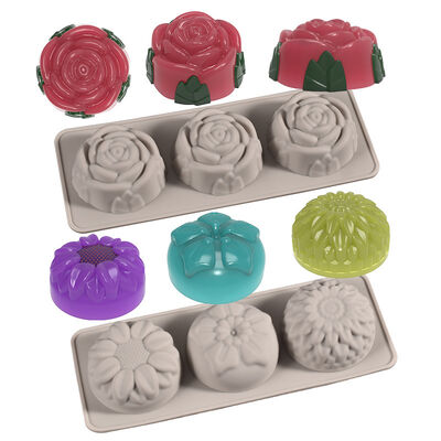 DIY Crystal Dropper Mold, Three Connected Flower Handmade Soap Making, Silicone Mold, Spot Wholesale