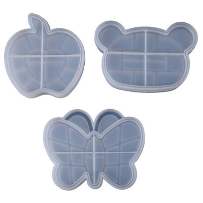 DIY Drop Gel Storage Box Mold Multi Grid Ring Earring Necklace Storage Bear Butterfly Silicone Mold