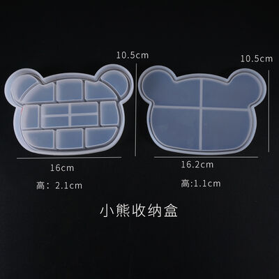 DIY Drop Gel Storage Box Mold Multi Grid Ring Earring Necklace Storage Bear Butterfly Silicone Mold