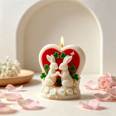 3D Love Rabbit Silicone Mold DIY Aromatherapy Gypsum Cement Candle Pendant Dropping Mold