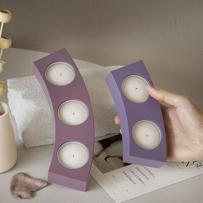 DIY Dropper Resin Two Hole Three Hole Candle Holder Cement Gypsum Porous Candle Holder Ornament Silicone Mold