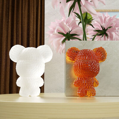 Crystal Resin Violent Bear Mold Diamond Surface Semi-stereoscopic Violent Cartoon Keychain Silicone Mold