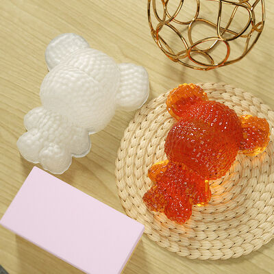 Crystal Resin Violent Bear Mold Diamond Surface Semi-stereoscopic Violent Cartoon Keychain Silicone Mold