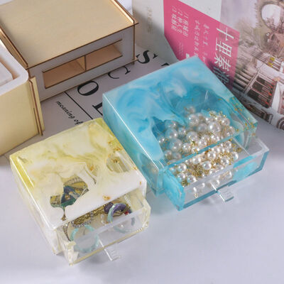 Crystal Dropper Resin DIY Grinding Tool Square Drawer Storage Box Silicone Mold Source Wholesale