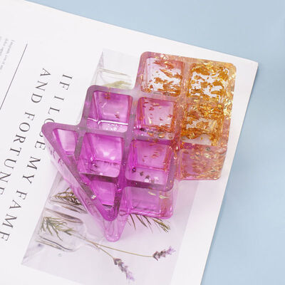 DIY Crystal Dropping Gel Mold Lipstick Storage Box Square Seven Grid Decorative Storage Silicone Mold