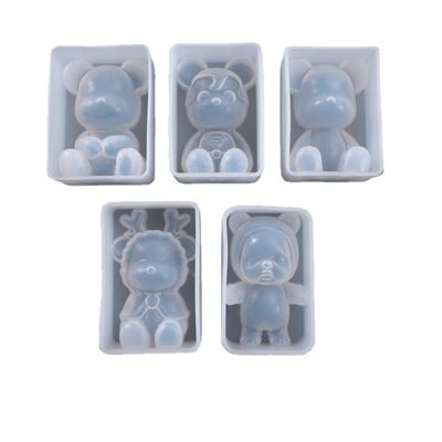 DIY Crystal Dropping Gel Mirror Bear Superman Elk Sleep Baby 3D Yellow Duck Unicorn Silicone Mold