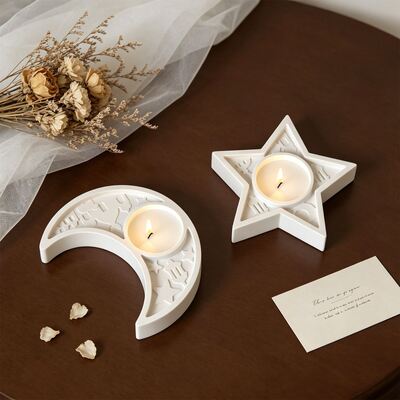 Flower, Moon, Star, Candle Stand Silicone Mold DIY Gypsum Aroma Tray Candle Base Mold
