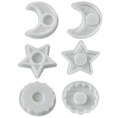 Flower, Moon, Star, Candle Stand Silicone Mold DIY Gypsum Aroma Tray Candle Base Mold